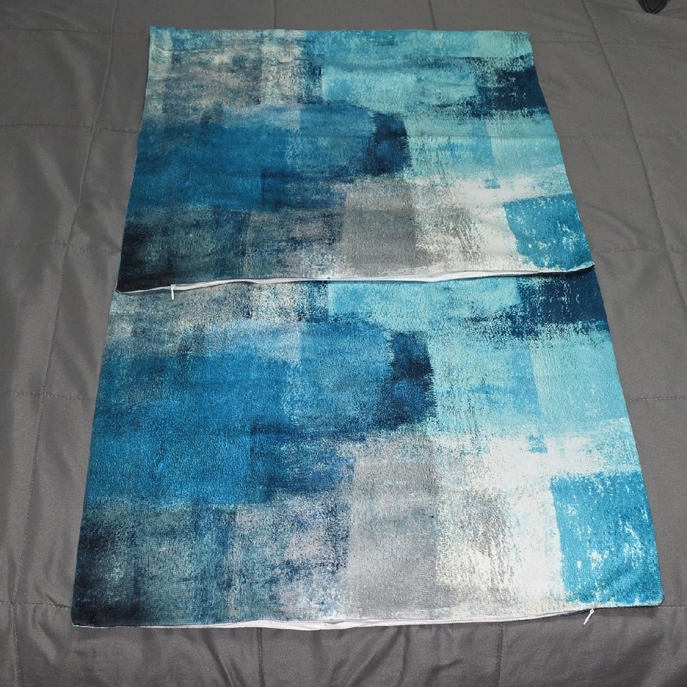 Abstract Pillow Covers Blue